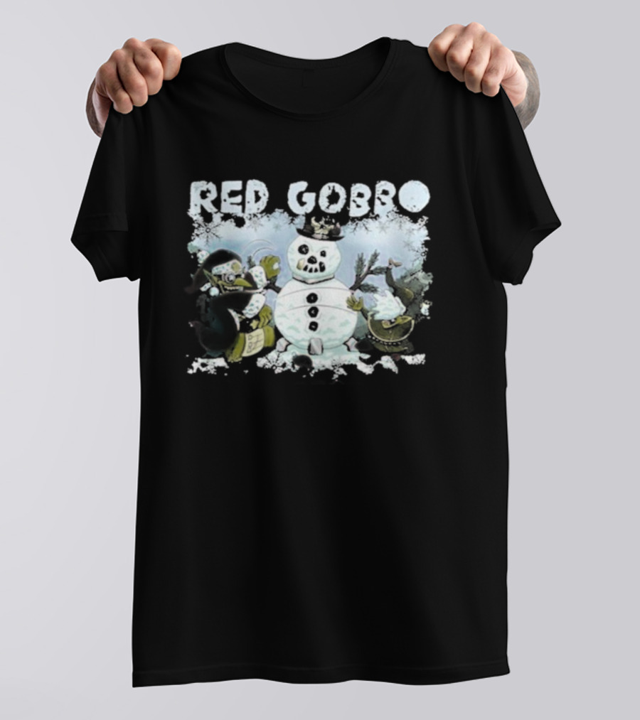 Warhammer Red Gobbo Merry Grotmas Christmas Snowman Festive Fantasy Grot Holiday T-Shirt