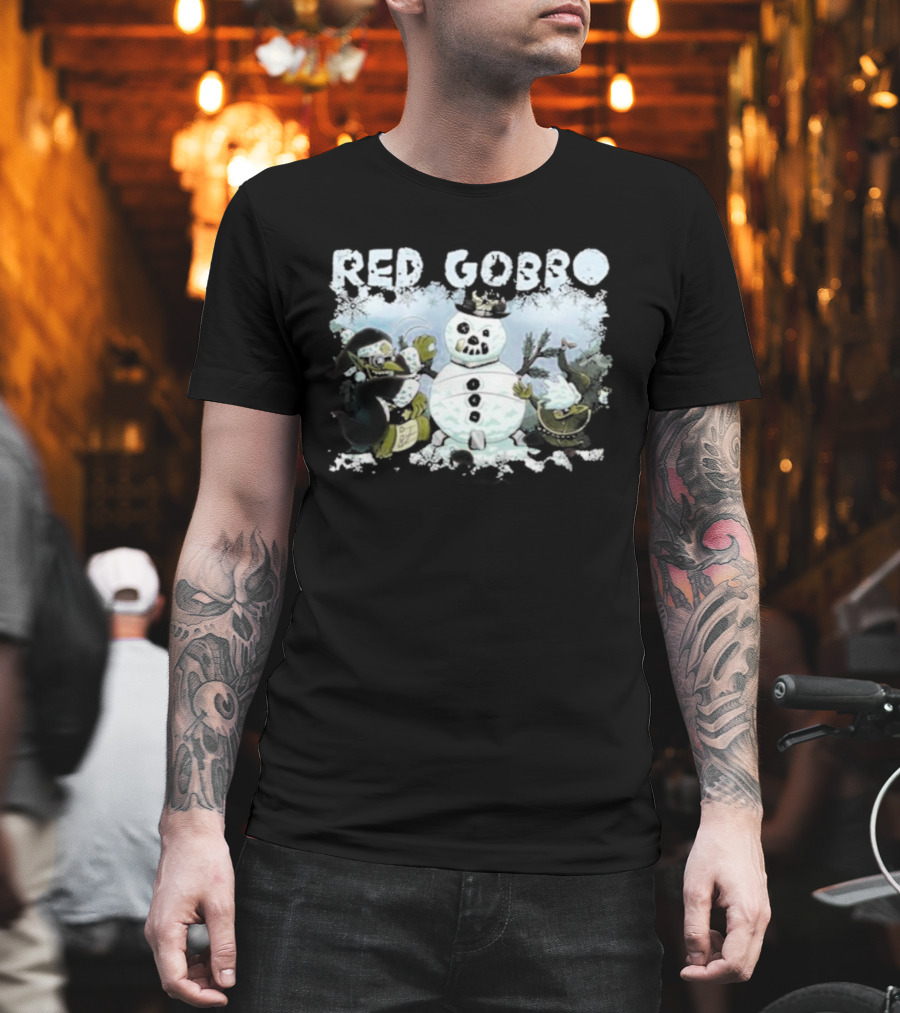 Warhammer Red Gobbo Merry Grotmas Christmas Snowman Festive Fantasy Grot Holiday T-Shirt