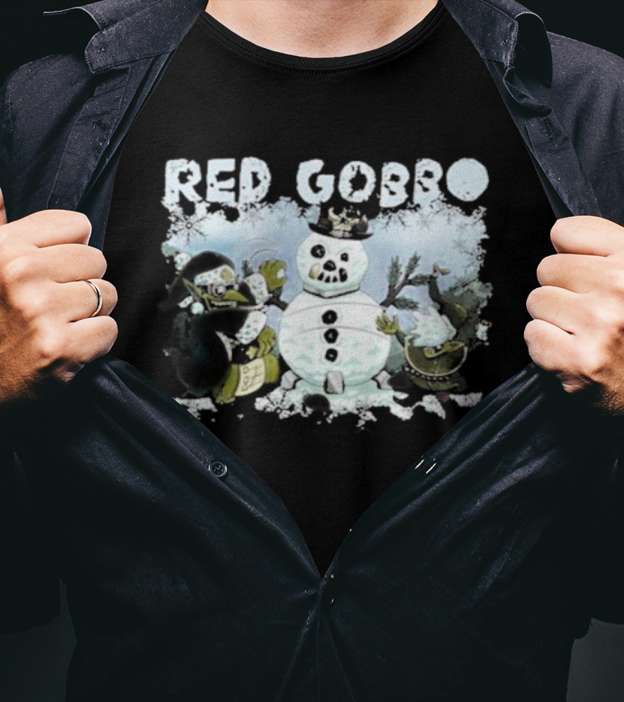 Warhammer Red Gobbo Merry Grotmas Christmas Snowman Festive Fantasy Grot Holiday T-Shirt