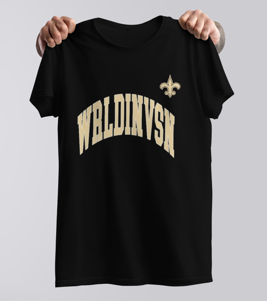 WRLDINVSN New Orleans Saints Fleur-de-Lis Collaboration T-Shirt