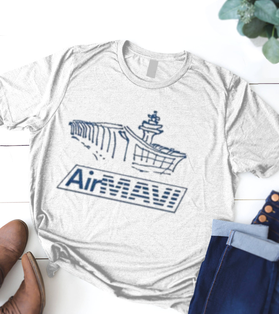 Air Mavi Aircraft Carrier Sketch Blueprint T-Shirt