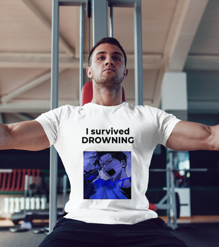 I Survived Drowning Akamu Na Ko Anime Character Blue Art T-Shirt