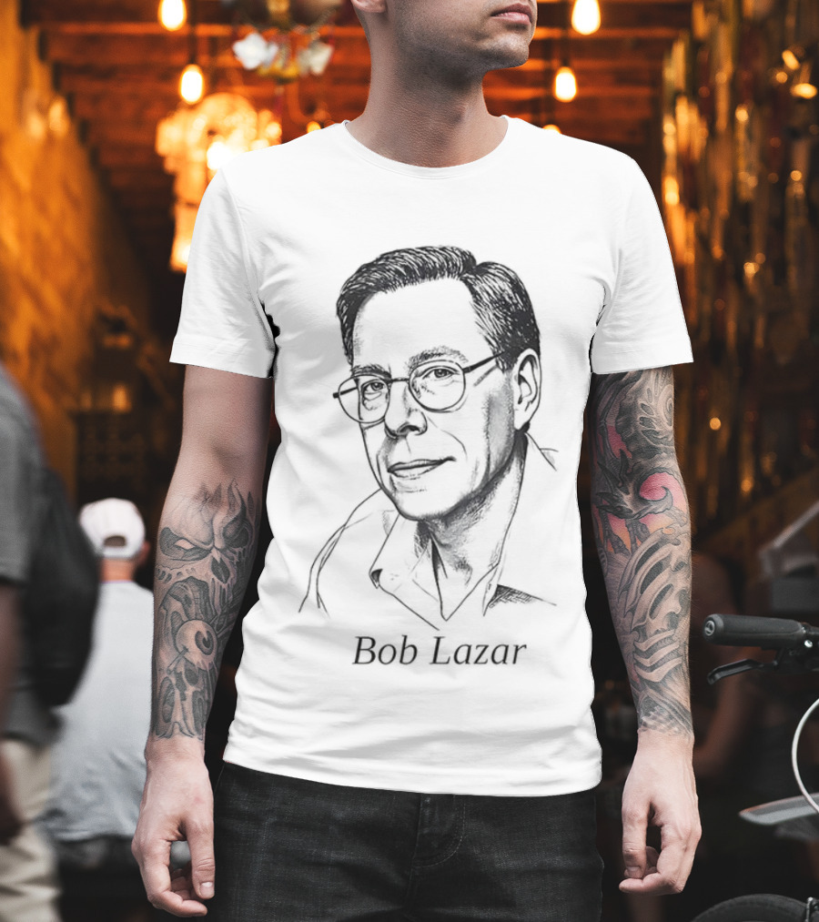 Bob Lazar UFO Conspiracy Theory Sketch T-Shirt