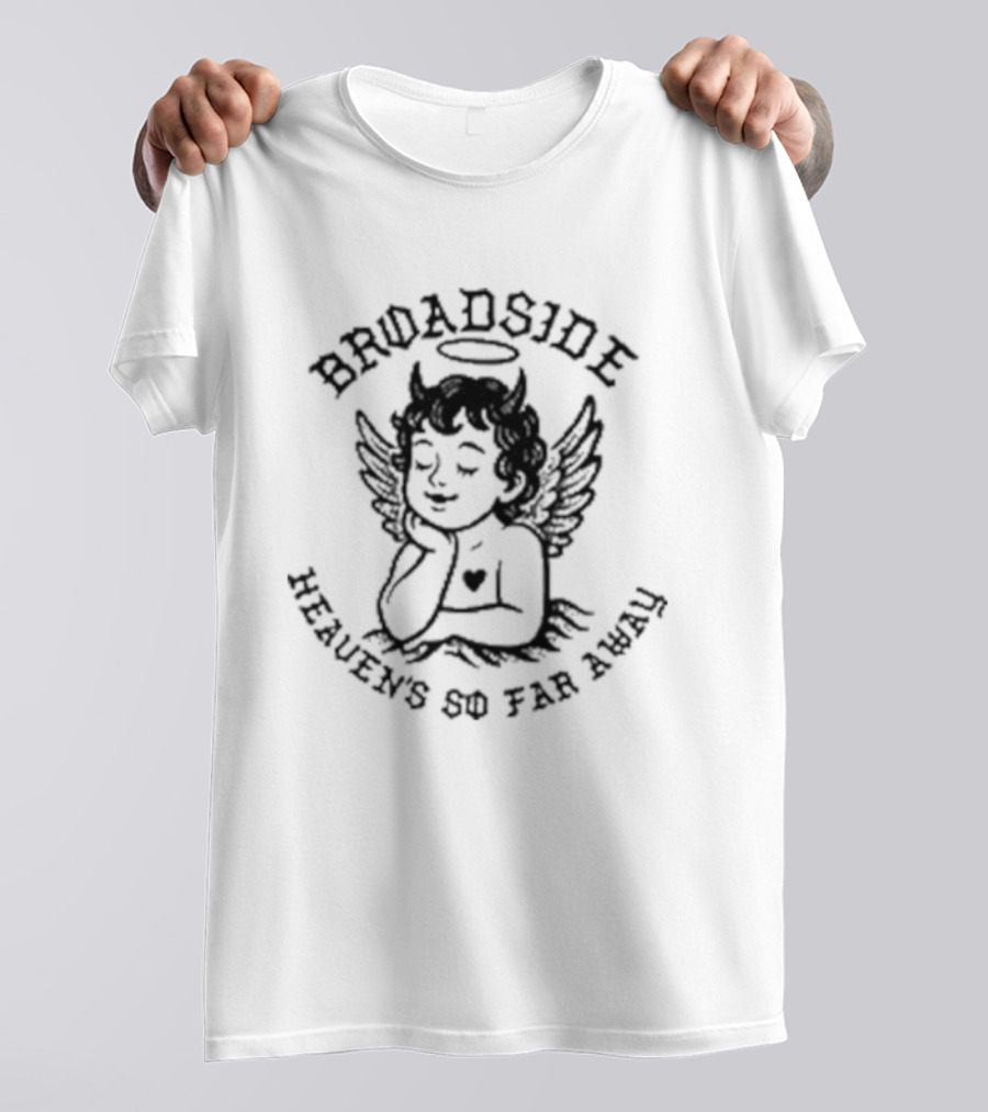 Broadside Heaven’s So Far Away Angel Devil Halo Wings T-Shirt