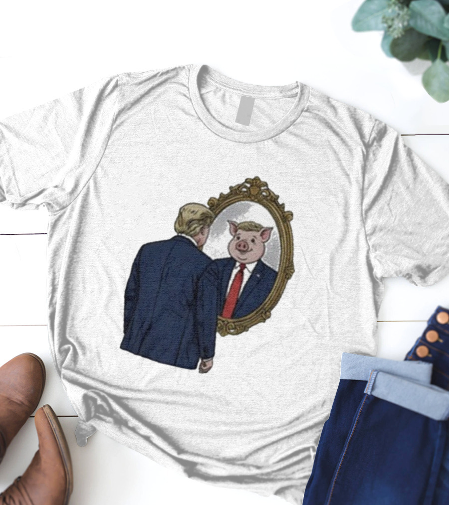 Jb Pritzker Quiet Piggy Trump Mirror Reflection T-Shirt