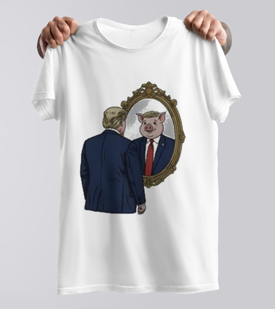 Jb Pritzker Quiet Piggy Trump Mirror Reflection T-Shirt