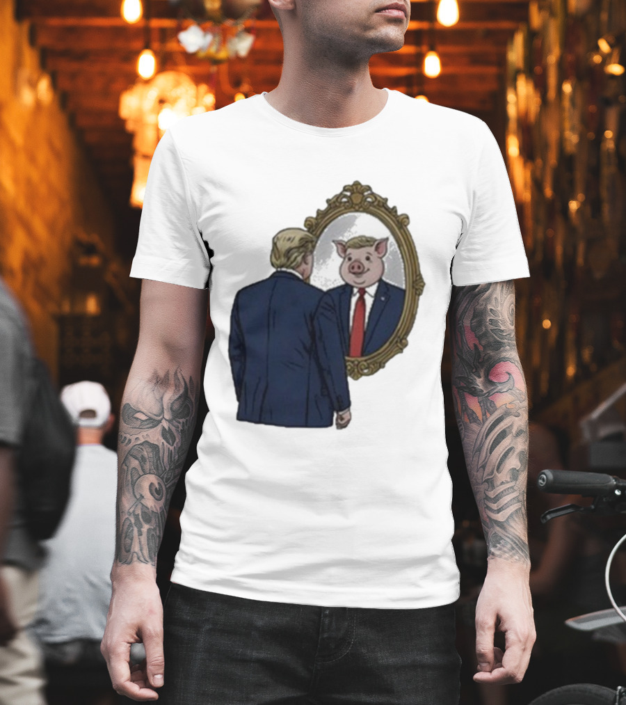Jb Pritzker Quiet Piggy Trump Mirror Reflection T-Shirt