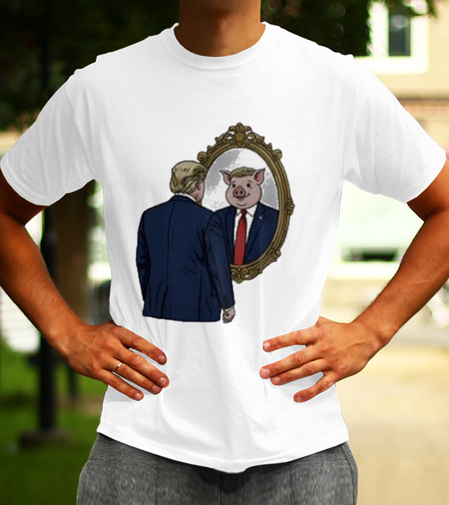 Jb Pritzker Quiet Piggy Trump Mirror Reflection T-Shirt