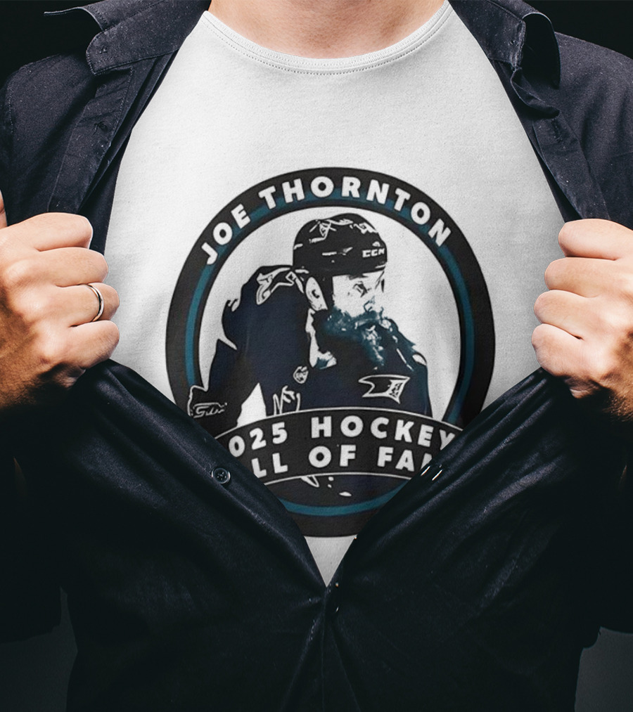 Joe Thornton 2025 Hockey Hall Of Fame Induction Tribute T-Shirt