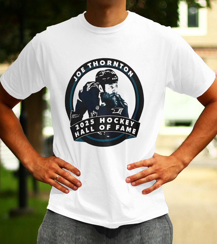 Joe Thornton 2025 Hockey Hall Of Fame Induction Tribute T-Shirt