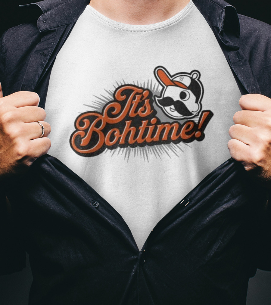 National Bohemian It's Bohtime Iconic Mustache Logo Vintage Style T-Shirt
