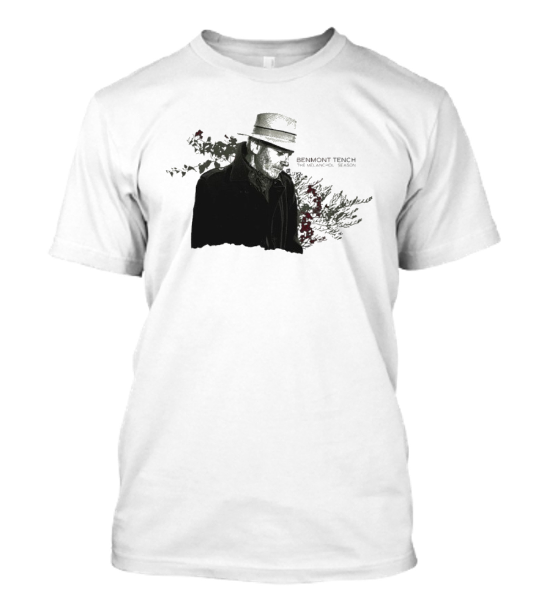 Benmont Tench The Melancholy Season Floral Style Fedora Portrait T-Shirt
