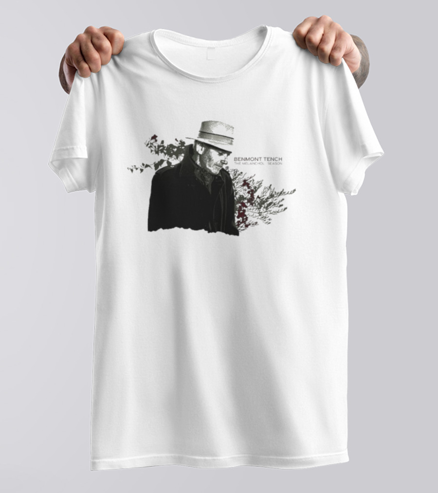 Benmont Tench The Melancholy Season Floral Style Fedora Portrait T-Shirt