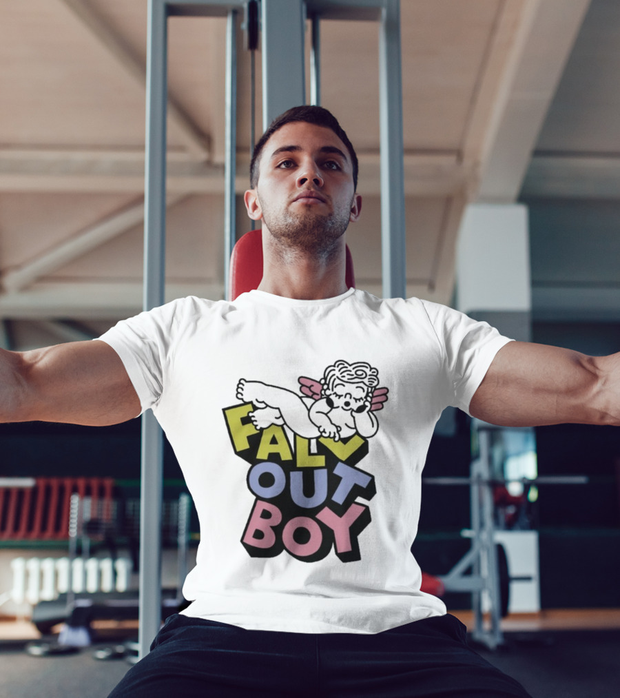 Fall Out Boy Sleepy Angel Iconic Pastel Text T-Shirt