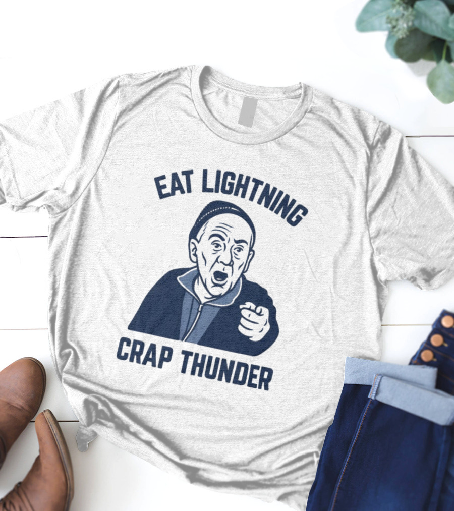 Philadelphia 76ers Eat Lightning Crap Thunder With Iconic Coach Motif T-Shirt