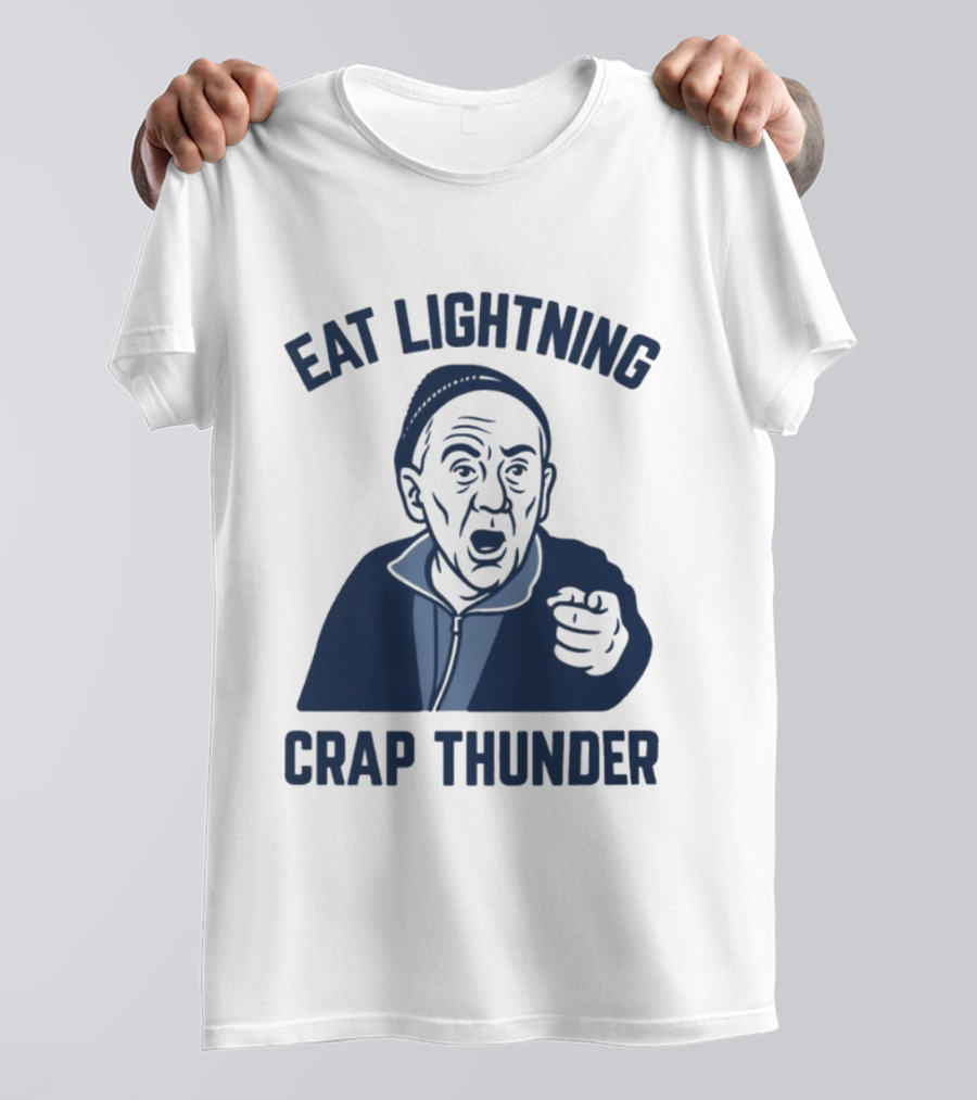Philadelphia 76ers Eat Lightning Crap Thunder With Iconic Coach Motif T-Shirt