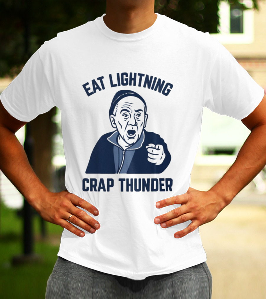 Philadelphia 76ers Eat Lightning Crap Thunder With Iconic Coach Motif T-Shirt