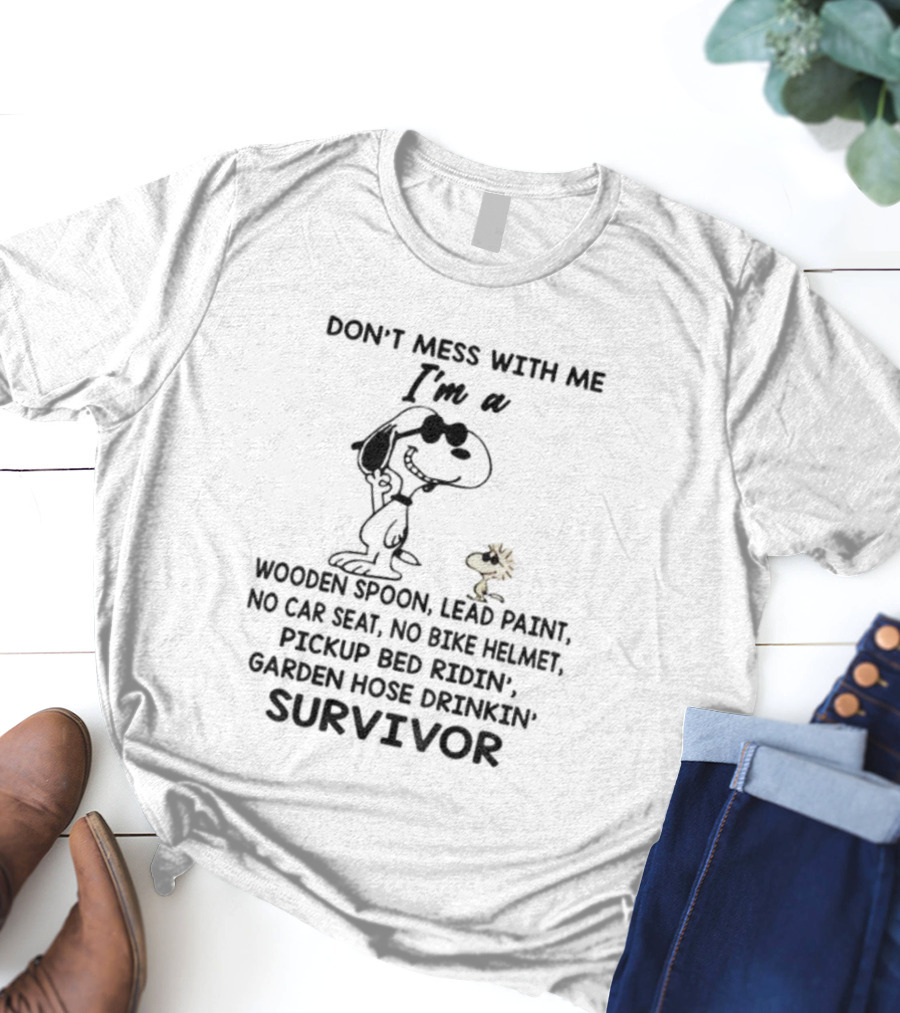 Snoopy Woodstock Don’t Mess With Me Wooden Spoon Lead Paint Survivor T-Shirt