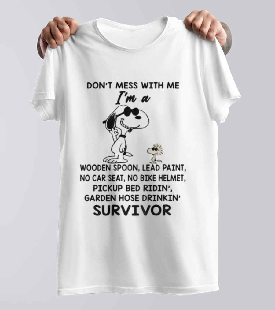 Snoopy Woodstock Don’t Mess With Me Wooden Spoon Lead Paint Survivor T-Shirt