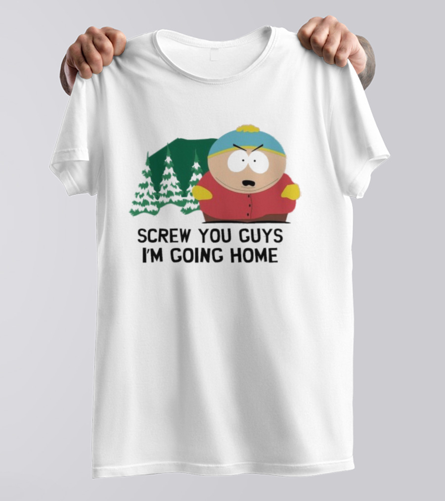 South Park Cartman Screw You Guys I'm Going Home Forest Background T-Shirt
