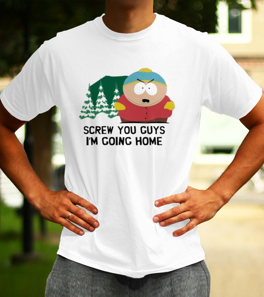 South Park Cartman Screw You Guys I'm Going Home Forest Background T-Shirt
