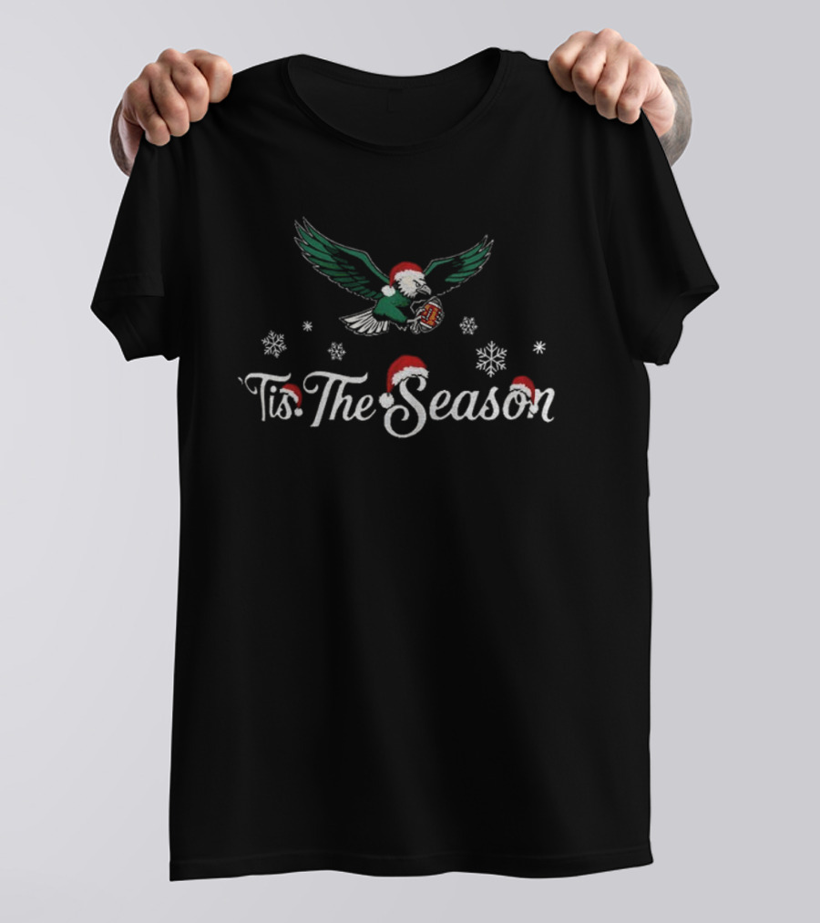 Eagles Santa Tis The Season Bird Gang Philadelphia NFL Christmas 2025 T-Shirt