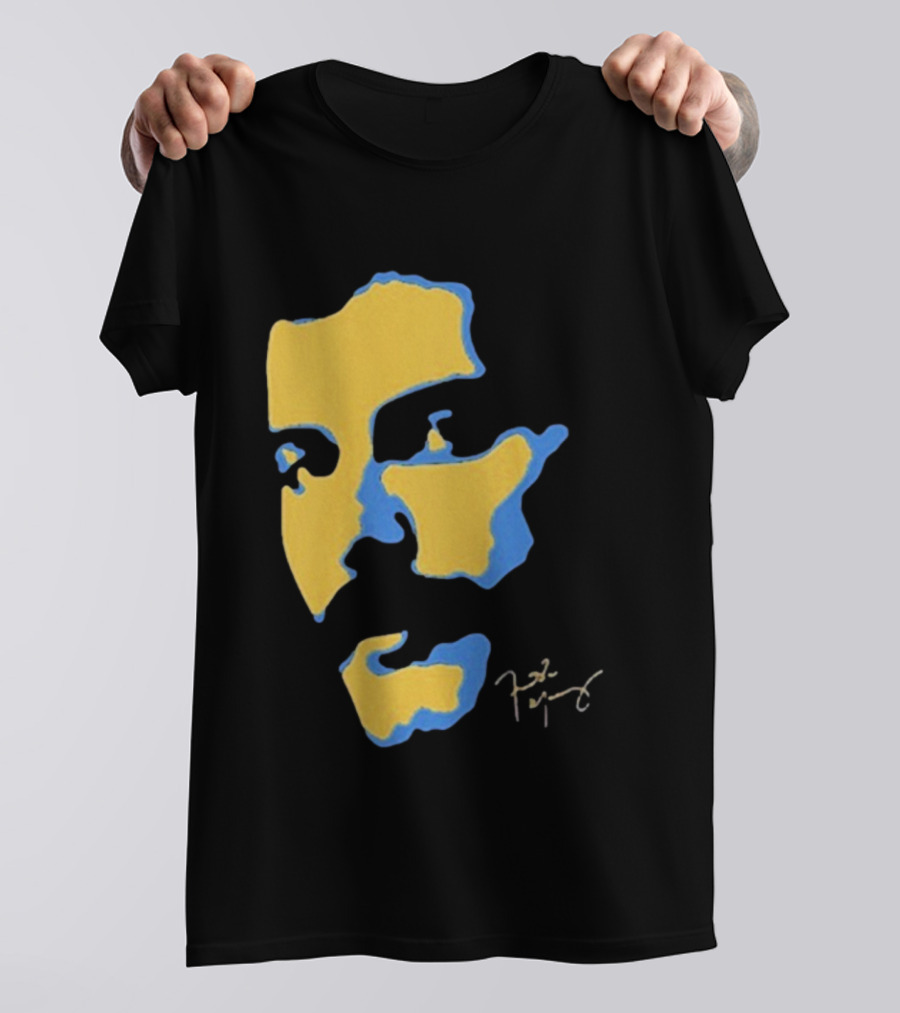 Freddie Mercury Signature Yellow Blue Face Design T-Shirt