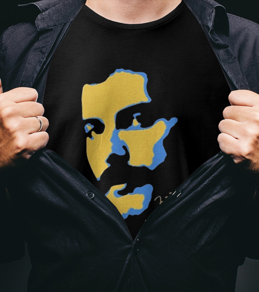 Freddie Mercury Signature Yellow Blue Face Design T-Shirt