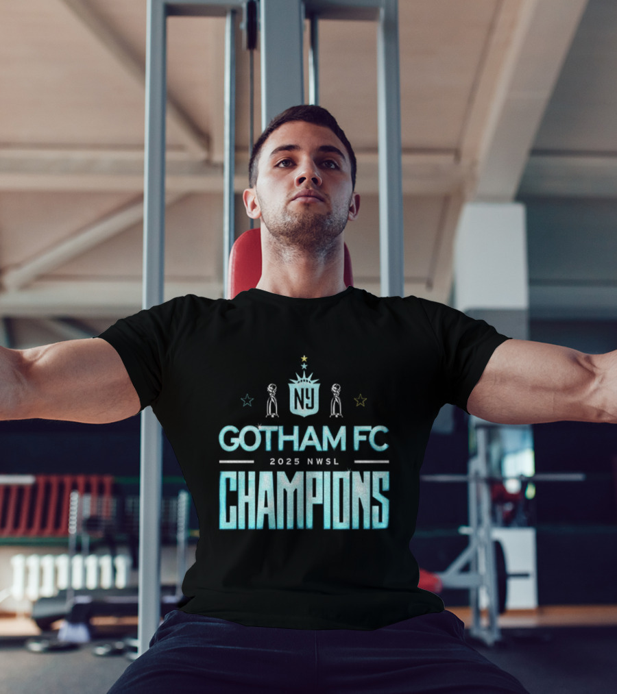 Gotham FC 2025 NWSL Champions Victory Trophy Celebration T-Shirt