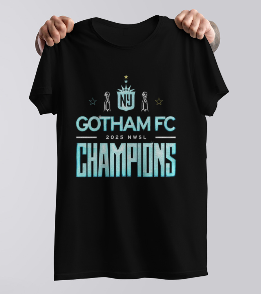 Gotham FC 2025 NWSL Champions Victory Trophy Celebration T-Shirt