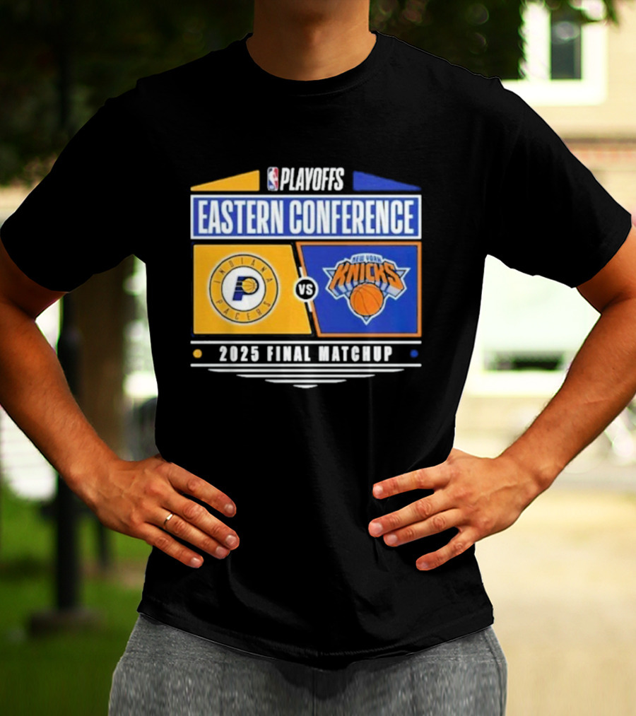 NBA Playoffs 2025 Indiana Pacers Vs New York Knicks Eastern Conference Final Matchup T-Shirt