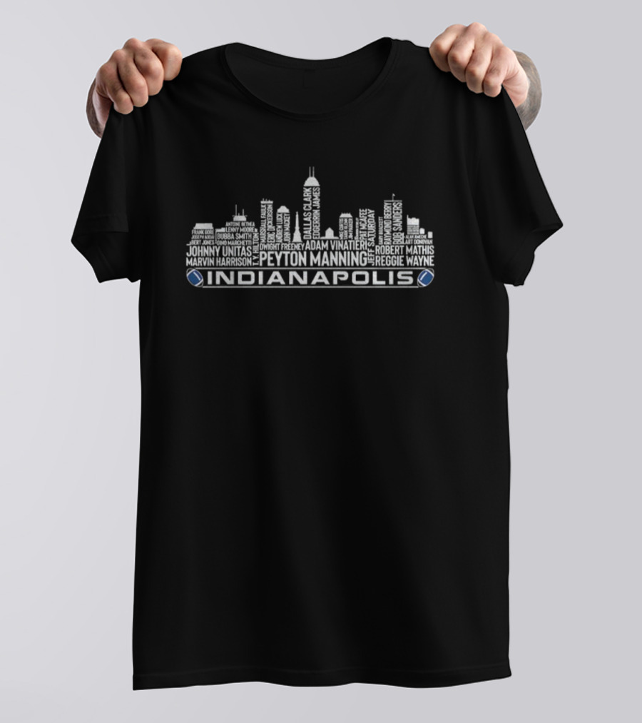 Indianapolis Colts NFL Football Peyton Manning 2025 City Skyline T-Shirt