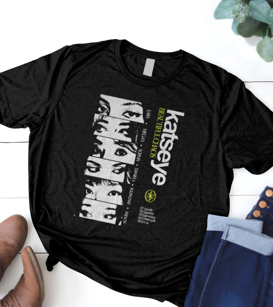 Katseye Beautiful Chaos 90s Kpop Lara Megan Sophia Daniela Yoonhee Jiwon Vintage T-Shirt