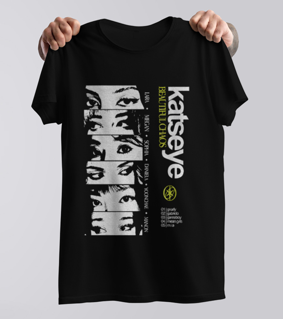 Katseye Beautiful Chaos 90s Kpop Lara Megan Sophia Daniela Yoonhee Jiwon Vintage T-Shirt