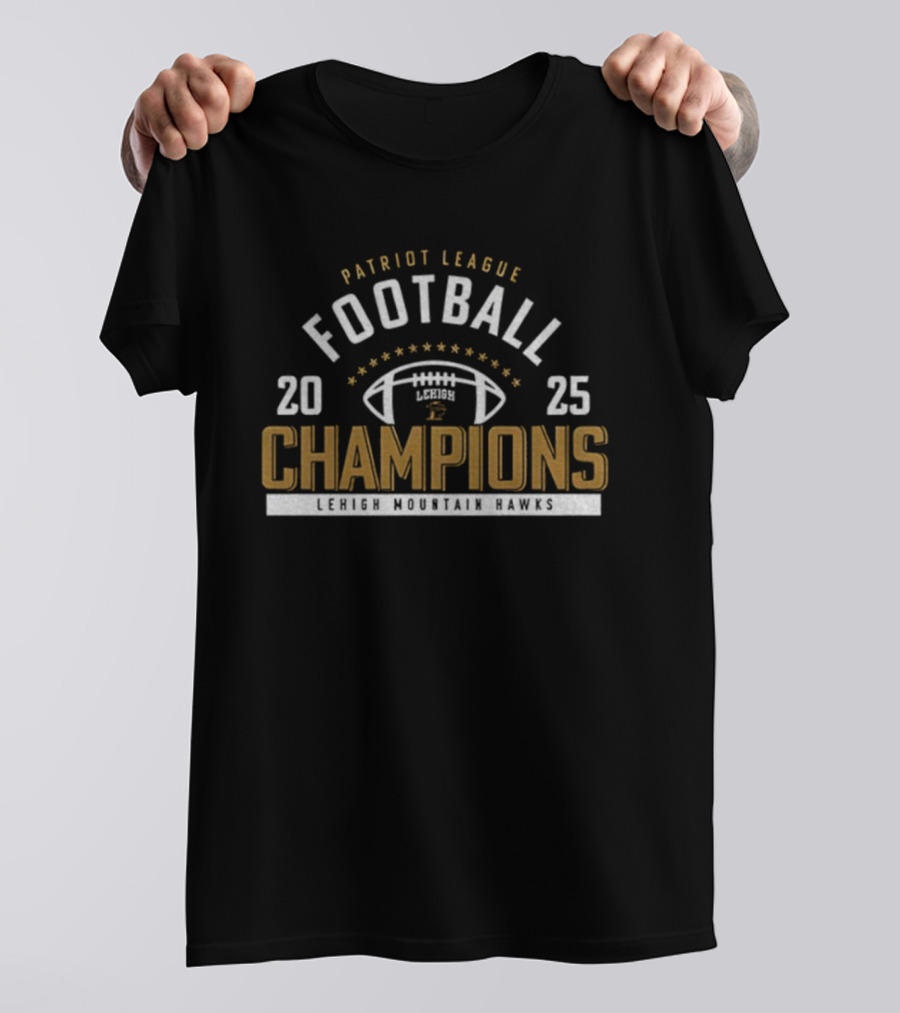 Lehigh Mountain Hawks 2025 Patriot League Football Champions T-Shirt