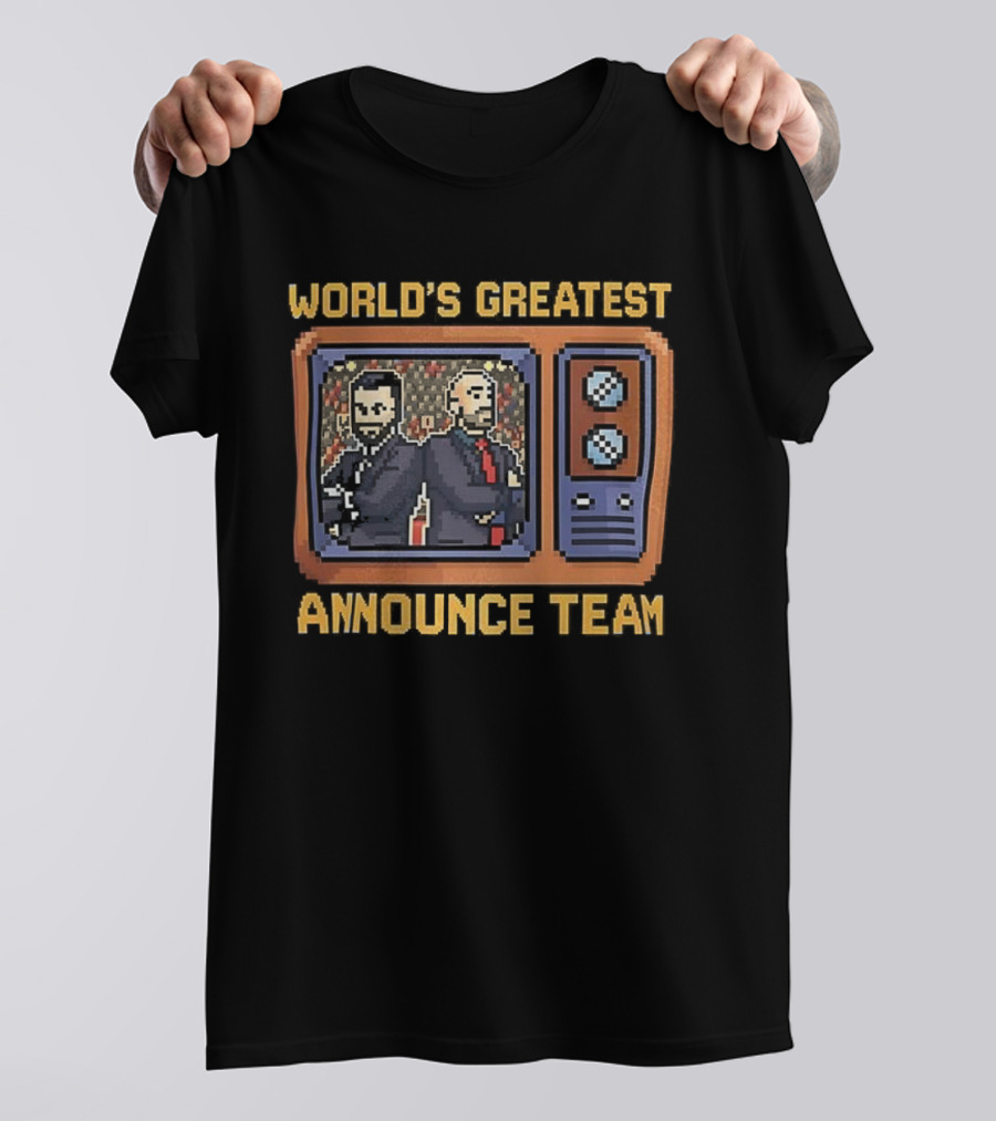 World’s Greatest Announce Team Retro TV Style T-Shirt