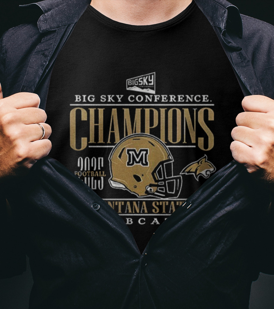 Big Sky Conference Champions 2025 Montana State Bobcats Football T-Shirt