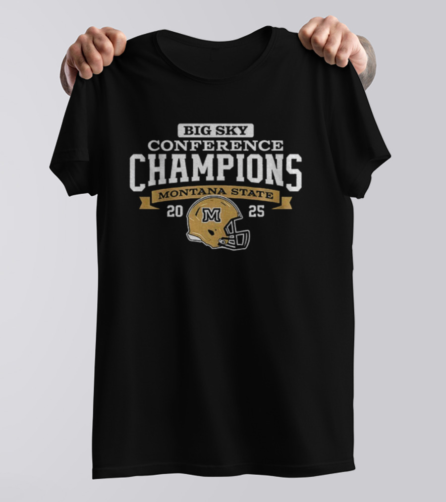 Big Sky Conference Champions 2025 Montana State Football Helmet T-Shirt