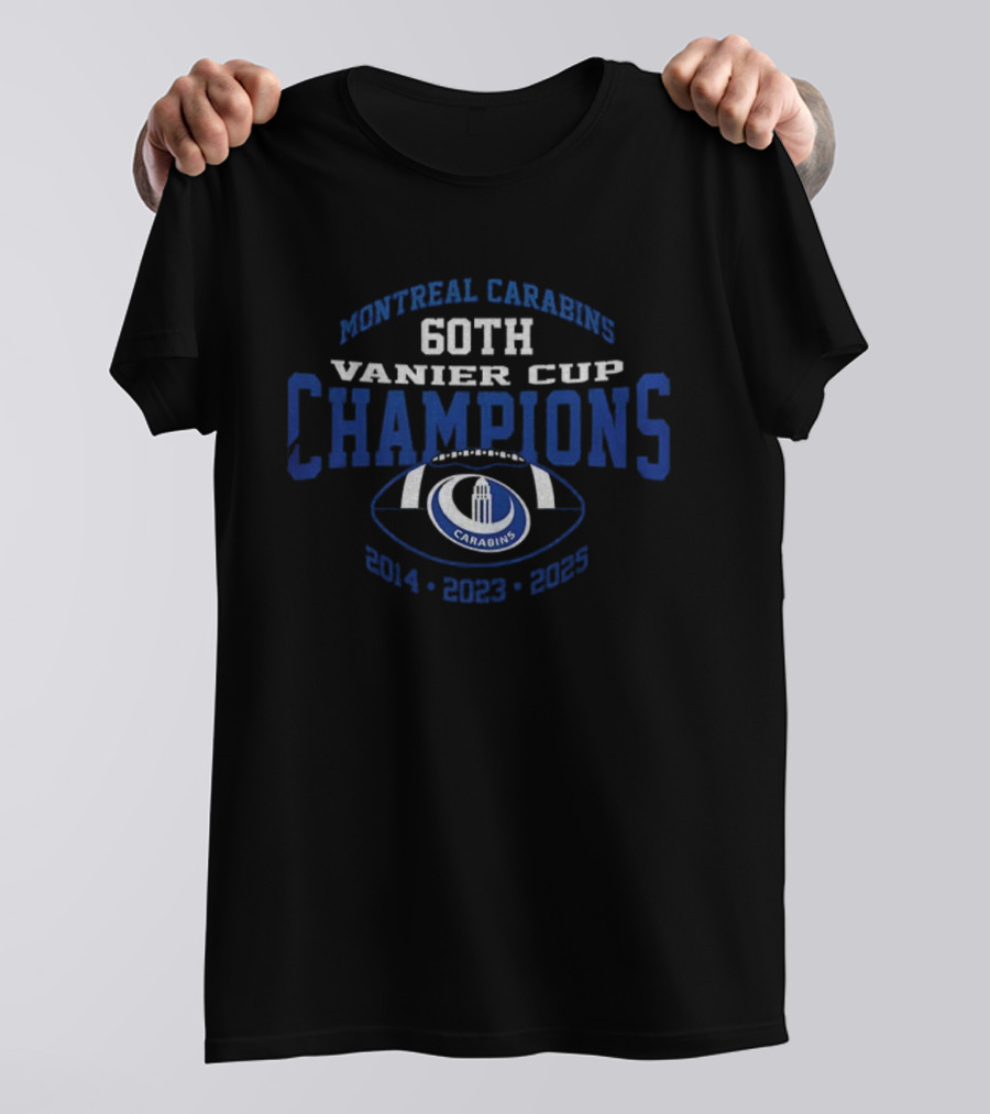 Montreal Carabins 60th Vanier Cup Champions 2014 2023 2025 T-Shirt