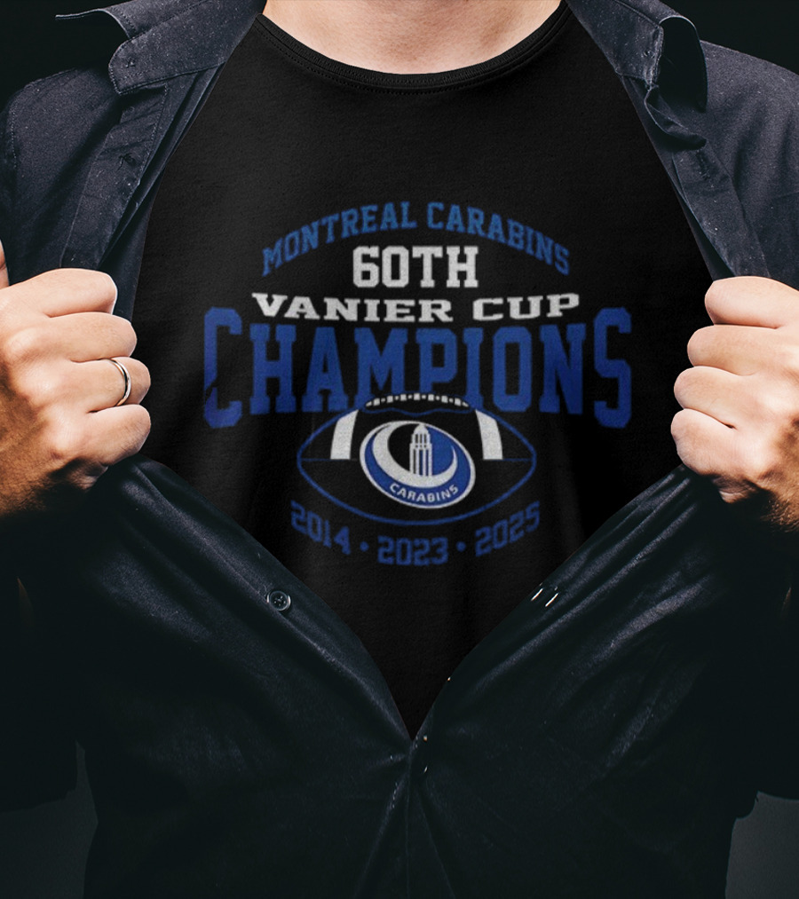 Montreal Carabins 60th Vanier Cup Champions 2014 2023 2025 T-Shirt