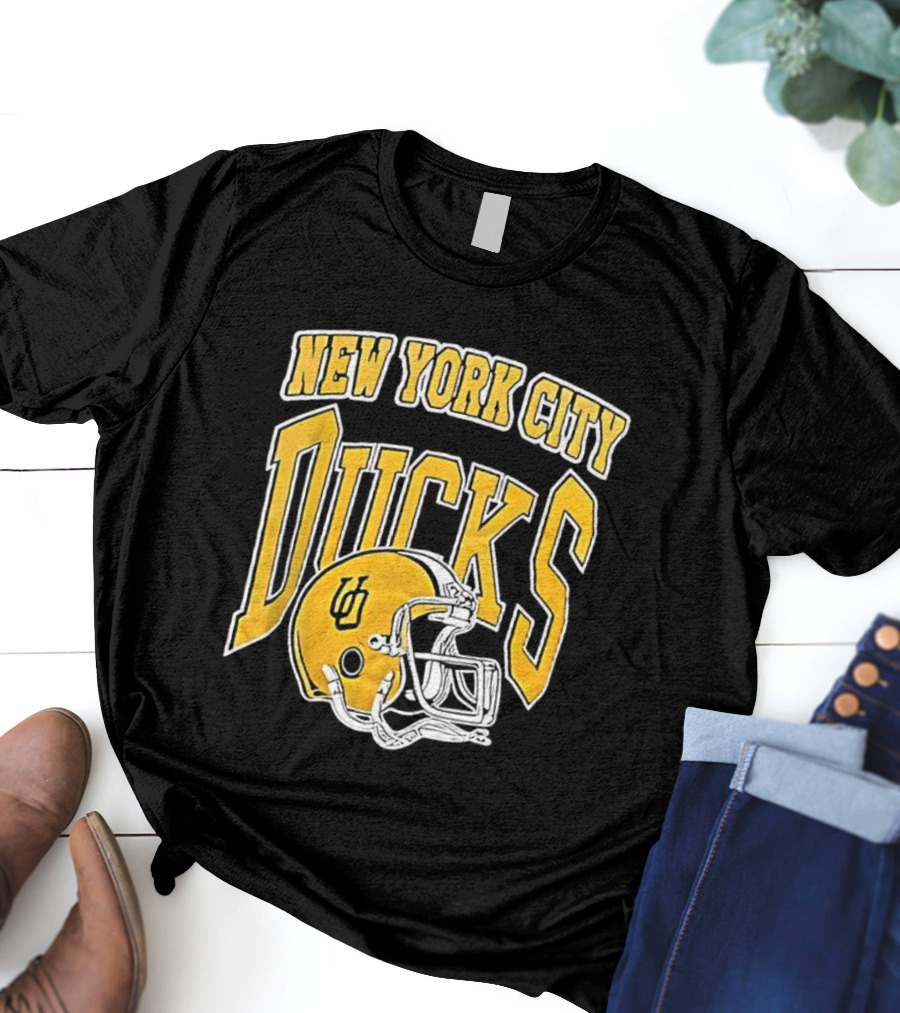 New York City Ducks Football Helmet Graphic T-Shirt