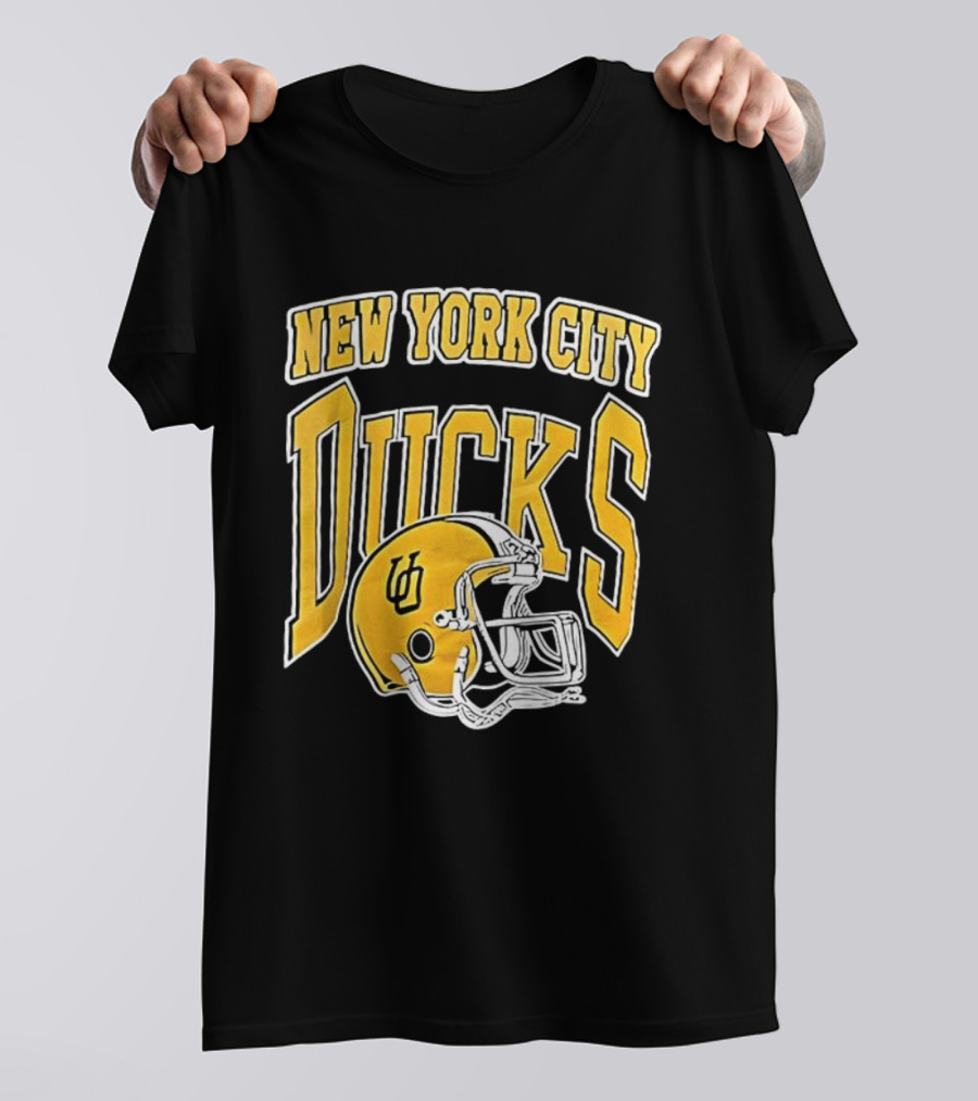 New York City Ducks Football Helmet Graphic T-Shirt