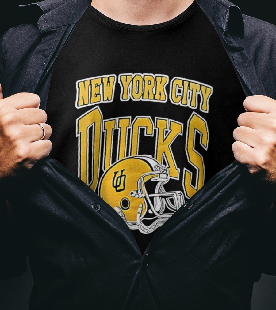 New York City Ducks Football Helmet Graphic T-Shirt
