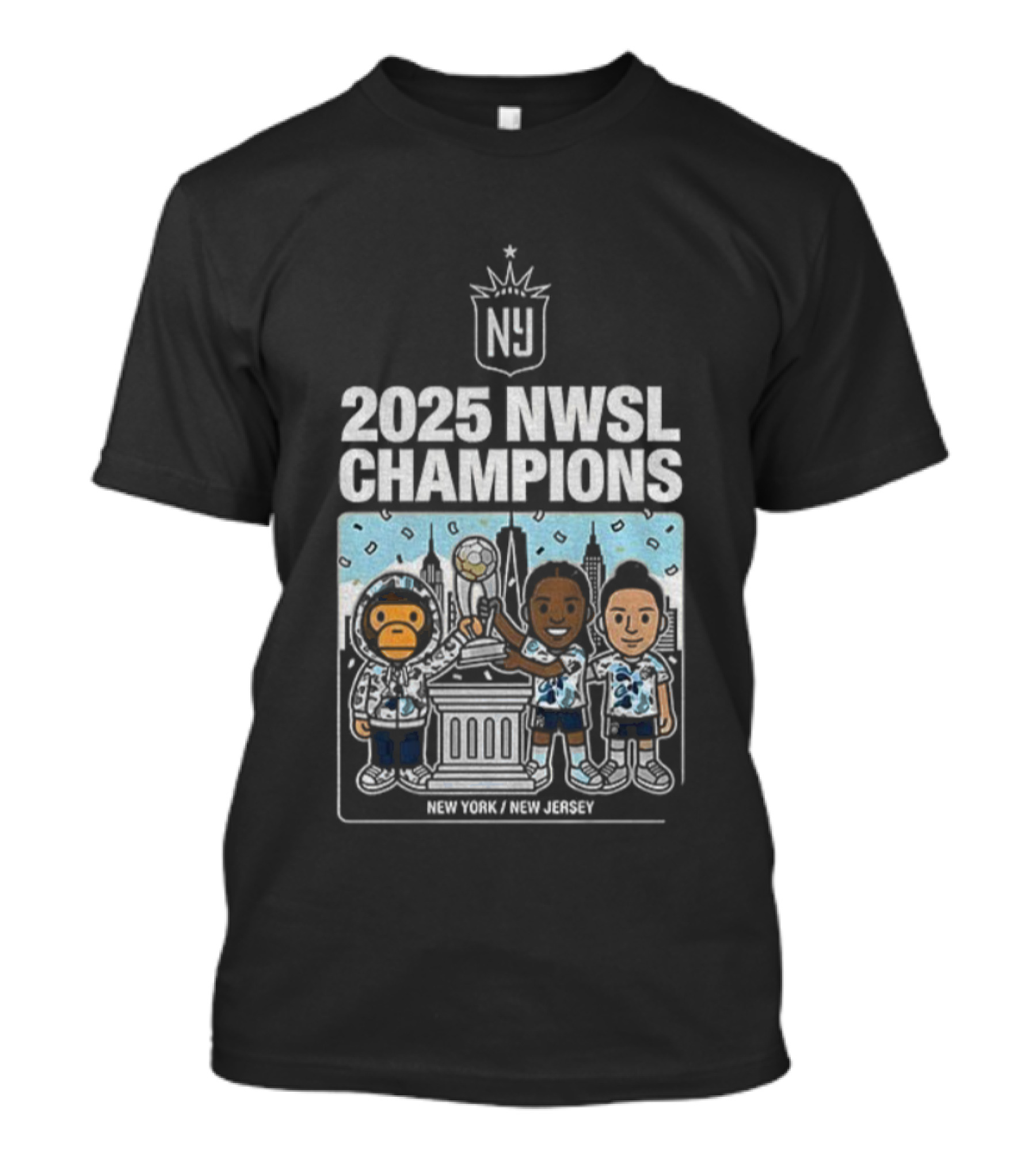 NJ NY Gotham FC X BAPE 2025 NWSL Champions Victory Celebration New York New Jersey T-Shirt