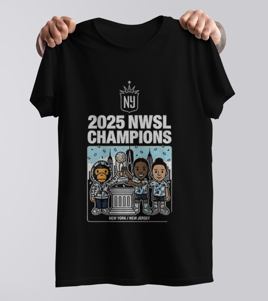 NJ NY Gotham FC X BAPE 2025 NWSL Champions Victory Celebration New York New Jersey T-Shirt