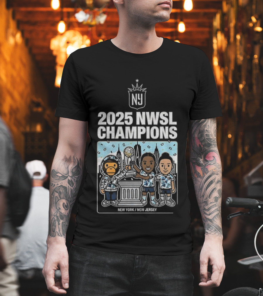 NJ NY Gotham FC X BAPE 2025 NWSL Champions Victory Celebration New York New Jersey T-Shirt