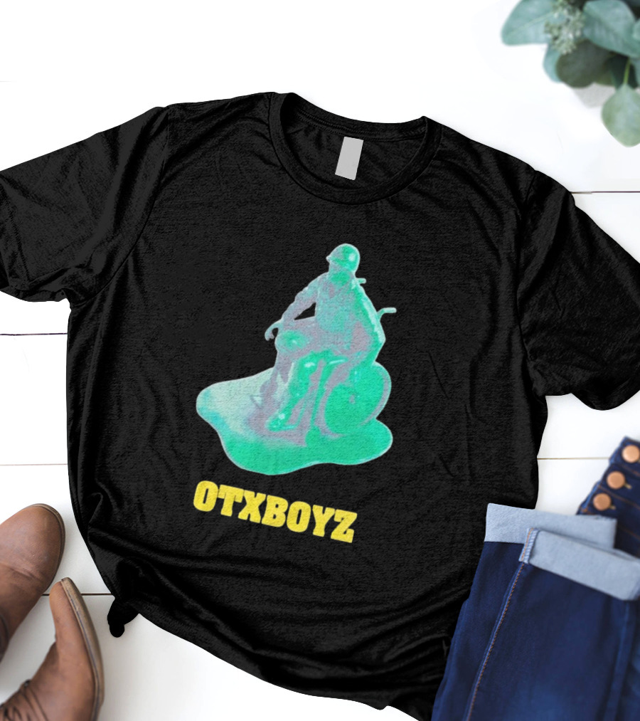 OTXBOYZ Toy Soldier In Wheelchair Vibrant Green Military Imagery T-Shirt
