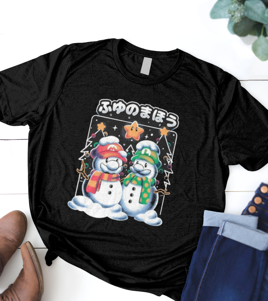 Mario Luigi Fuyu No Maho Christmas Snowman Magic T-Shirt