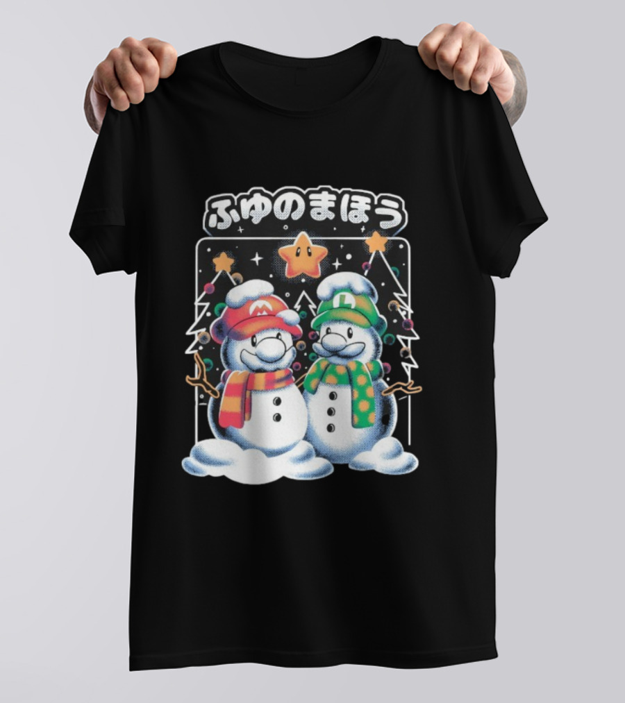 Mario Luigi Fuyu No Maho Christmas Snowman Magic T-Shirt