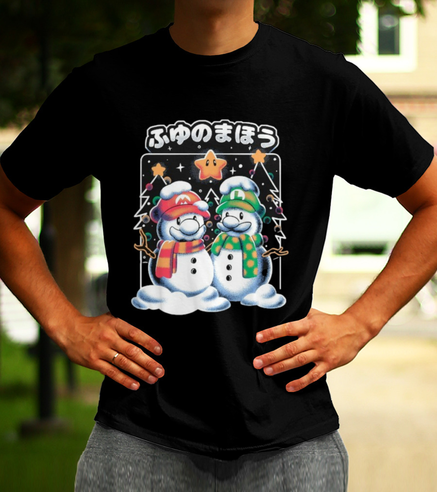 Mario Luigi Fuyu No Maho Christmas Snowman Magic T-Shirt